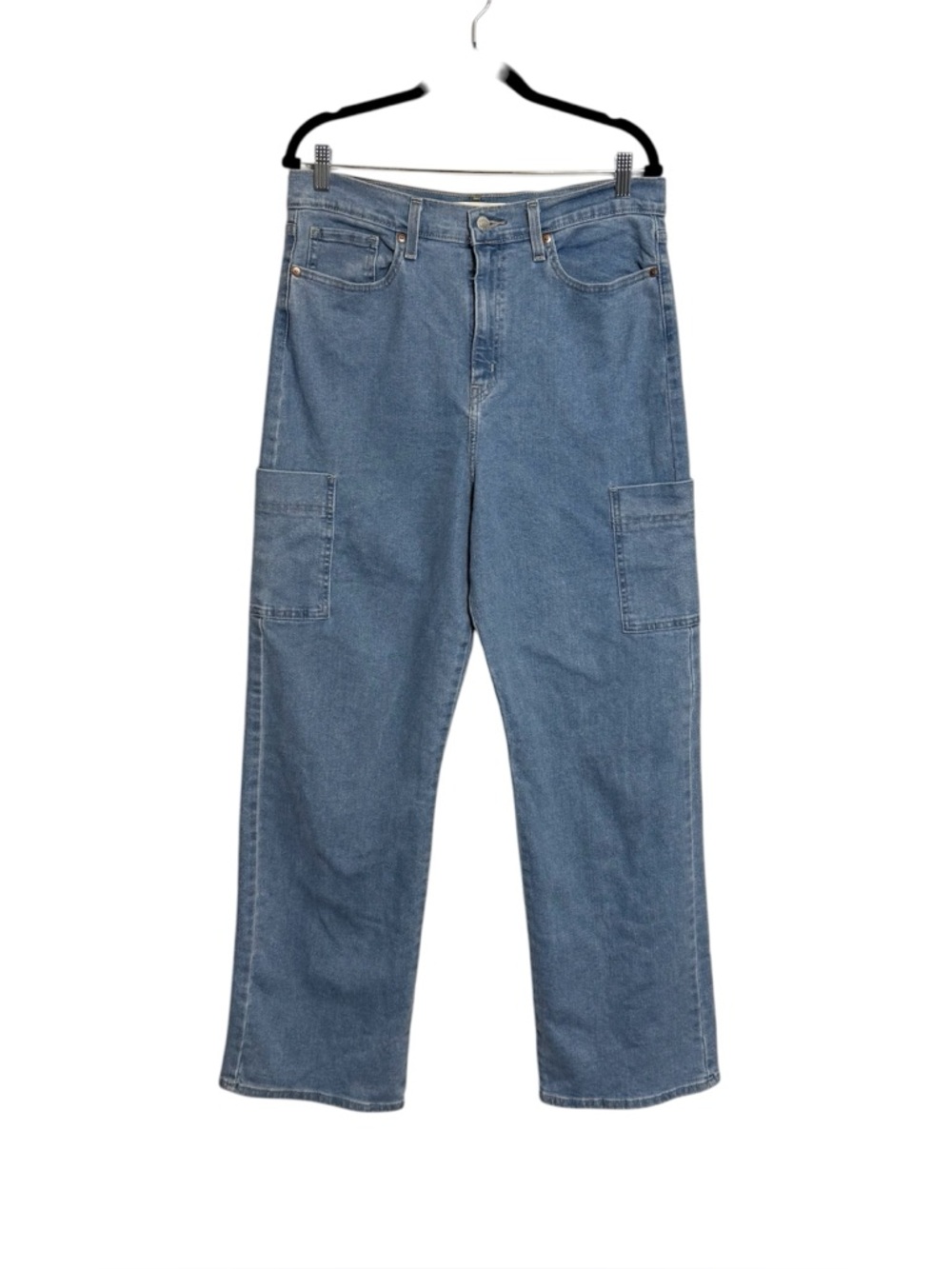 Levi Strauss Signature High Rise Loose Straight Jeans Cargo Baggy 14 W32